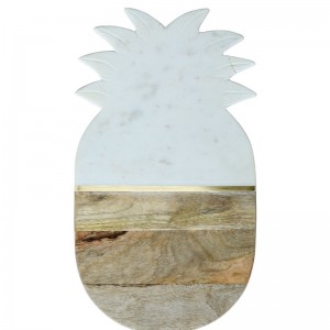Creative Co-Op Pineapple Marble and Mango Wood Cutting Board XRL8460